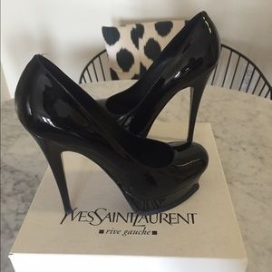 Ysl Black Vitello Vernice Tribute 105 Pumps - image 1